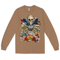 Toasted Coconut Flower Boho Skull Skeleton Long Sleeve Tee - RanaPortraitStore