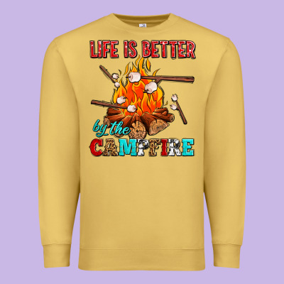 Life Is Better By The Campfire With Marshmallows Premium Sweatshirt Designed By Adodesignshop