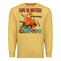 Antique Gold life is better by the campfire with marshmallows Premium Sweatshirt - AdoDesignShop
