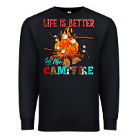 Black life is better by the campfire with marshmallows Premium Sweatshirt - AdoDesignShop