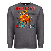 Charcoal Heather life is better by the campfire with marshmallows Premium Sweatshirt - AdoDesignShop