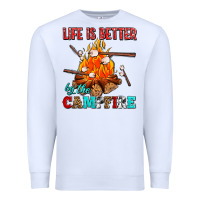 White life is better by the campfire with marshmallows Premium Sweatshirt - AdoDesignShop
