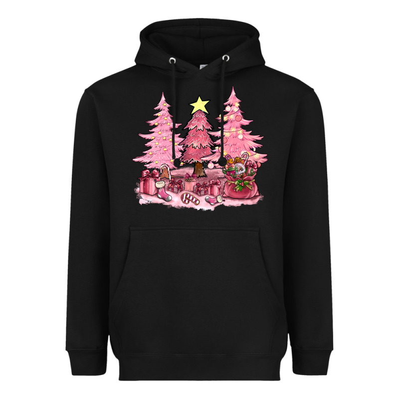 Pink Christmas Trees With Gift Box Bbs Heavyweight Hoodie by BundleAndBundleShop | Teevron