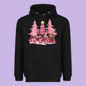 Pink Christmas Trees With Gift Box Bbs Heavyweight Hoodie Designed By Bundleandbundleshop