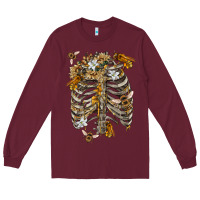 Burgundy Flower rib cage bees Long Sleeve Tee - RanaPortraitStore