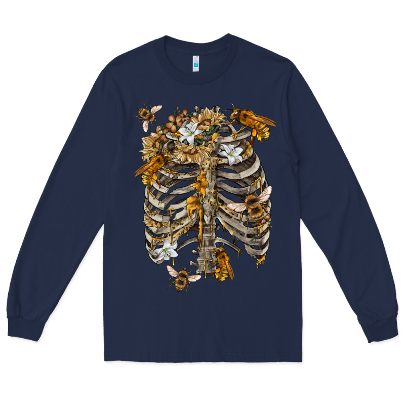 Flower Rib Cage Bees Long Sleeve Tee by RanaPortraitStore | Teevron