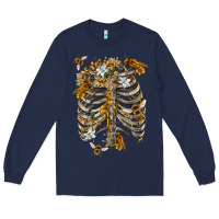 Navy Flower rib cage bees Long Sleeve Tee - RanaPortraitStore