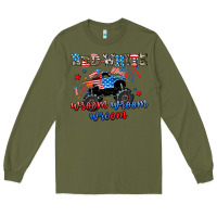 Army Green red white wroom wroom wroom Long Sleeve Tee - AdoDesignShop