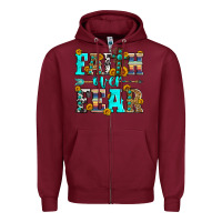 Burgundy faith over fear Zipper Hoodie - Zillion Design Studio