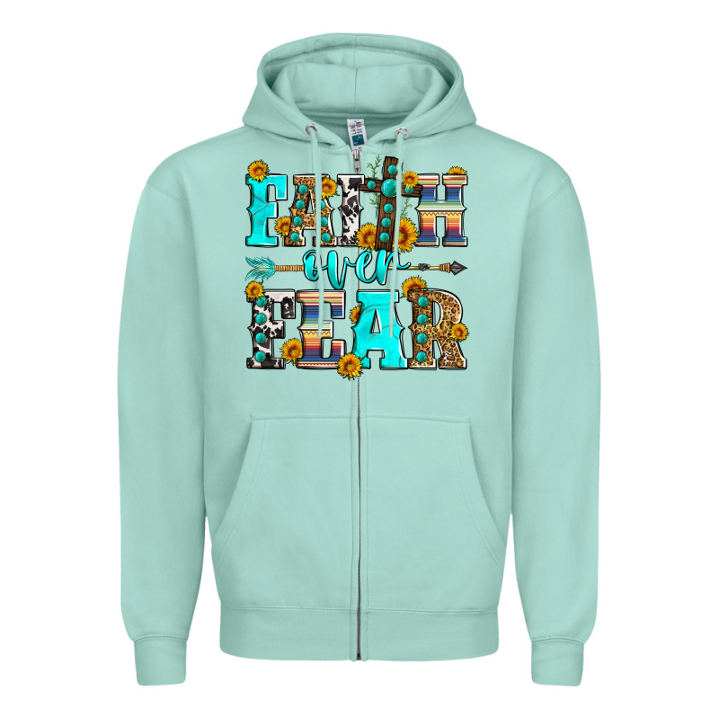 Faith Over Fear Zipper Hoodie by Zillion Design Studio | Teevron