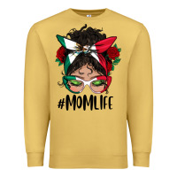 Antique Gold mexican mom life messy bun mama Premium Sweatshirt - BundleAndBundleShop