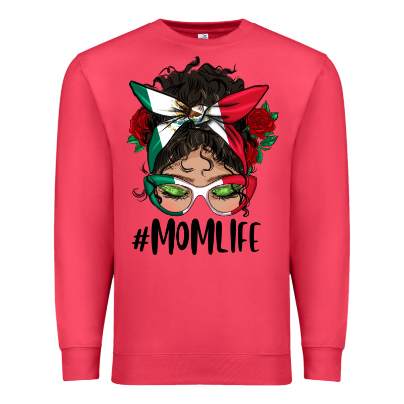 Mexican Mom Life Messy Bun Mama Premium Sweatshirt by BundleAndBundleShop | Teevron