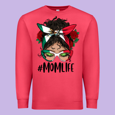 Mexican Mom Life Messy Bun Mama Premium Sweatshirt Designed By Bundleandbundleshop
