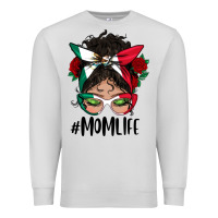 Dove Grey mexican mom life messy bun mama Premium Sweatshirt - BundleAndBundleShop