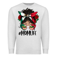 Oatmeal Heather mexican mom life messy bun mama Premium Sweatshirt - BundleAndBundleShop