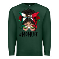 Sports Green mexican mom life messy bun mama Premium Sweatshirt - BundleAndBundleShop