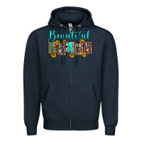 Navy beautiful crazy Zipper Hoodie - Zillion Design Studio