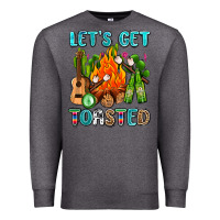 Charcoal Heather let's get toasted with camp fire Premium Sweatshirt - AdoDesignShop