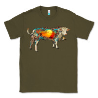 Army Green charolais bull with desert and leopard Classic Tee - RanaPortraitStore