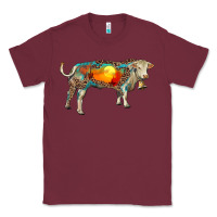 Burgundy charolais bull with desert and leopard Classic Tee - RanaPortraitStore