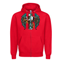 Red western wings cross Zipper Hoodie - RanaPortraitStore