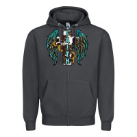Smoke western wings cross Zipper Hoodie - RanaPortraitStore