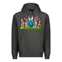 Charcoal Heather hop rabbit Premium Hoodie - MaliasSmallBusiness