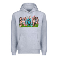 Heather Grey hop rabbit Premium Hoodie - MaliasSmallBusiness