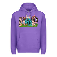 Purple hop rabbit Premium Hoodie - MaliasSmallBusiness