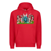 Red hop rabbit Premium Hoodie - MaliasSmallBusiness
