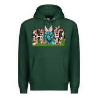 Sports Green hop rabbit Premium Hoodie - MaliasSmallBusiness
