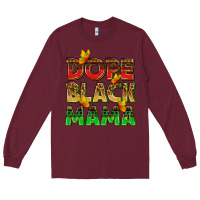Burgundy dope black mama with butterflies Long Sleeve Tee - texasbilliewilder