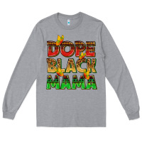 Heather Grey dope black mama with butterflies Long Sleeve Tee - texasbilliewilder