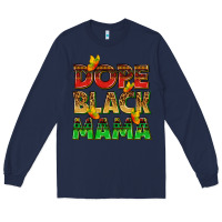 Navy dope black mama with butterflies Long Sleeve Tee - texasbilliewilder