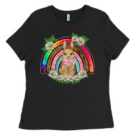 Black easter rabbit rainbow Ladies Tee - BarkalooDesign