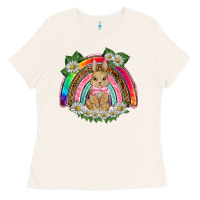 Bone easter rabbit rainbow Ladies Tee - BarkalooDesign