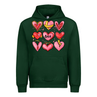 Forest Green sketch hearts Urban Hoodie - MaliasSmallBusiness