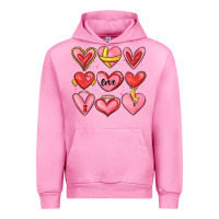 Fuchsia Pink sketch hearts Urban Hoodie - MaliasSmallBusiness