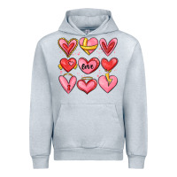 Heather Grey sketch hearts Urban Hoodie - MaliasSmallBusiness