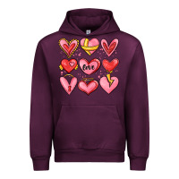 Mauve Wine sketch hearts Urban Hoodie - MaliasSmallBusiness