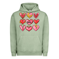 Pigment Oil Green sketch hearts Urban Hoodie - MaliasSmallBusiness