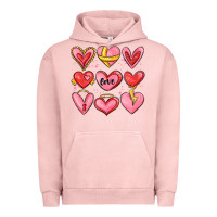 Pigment Salmon sketch hearts Urban Hoodie - MaliasSmallBusiness