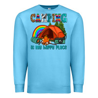Ocean Blue camping is my happy  place Premium Sweatshirt - AdoDesignShop