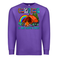 Purple camping is my happy  place Premium Sweatshirt - AdoDesignShop