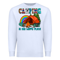 White camping is my happy  place Premium Sweatshirt - AdoDesignShop
