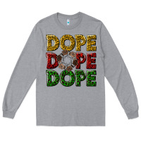 Heather Grey dope dope dope Long Sleeve Tee - texasbilliewilder
