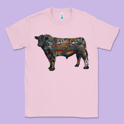 Black Angus Bull With Western Patterns Classic Tee Designed By Ranaportraitstore