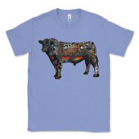 Colony Blue black angus bull with western patterns Classic Tee - RanaPortraitStore