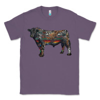 Lavender black angus bull with western patterns Classic Tee - RanaPortraitStore