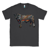 Smoke black angus bull with western patterns Classic Tee - RanaPortraitStore